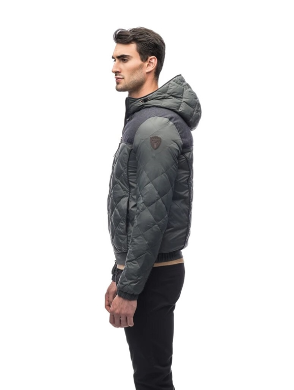 ELROY QUILTED HOODED JACKET FOGGY BLUE